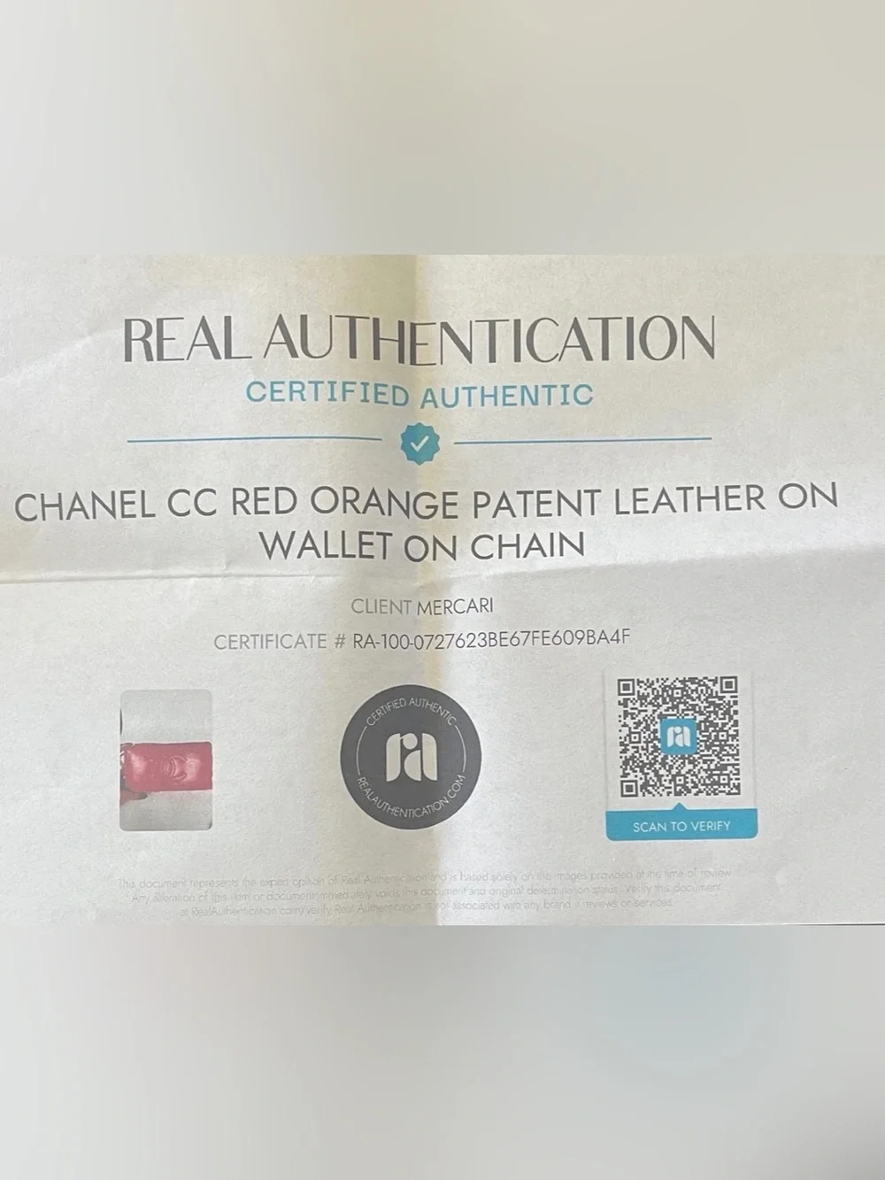 Authentic CHANEL Red Wallet-on-chain